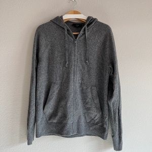 vince cashmere blended full-zip hooded sweatshirt